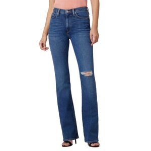 Hudson Jeans Barbara High Rise Distresses Bootcut in Spades